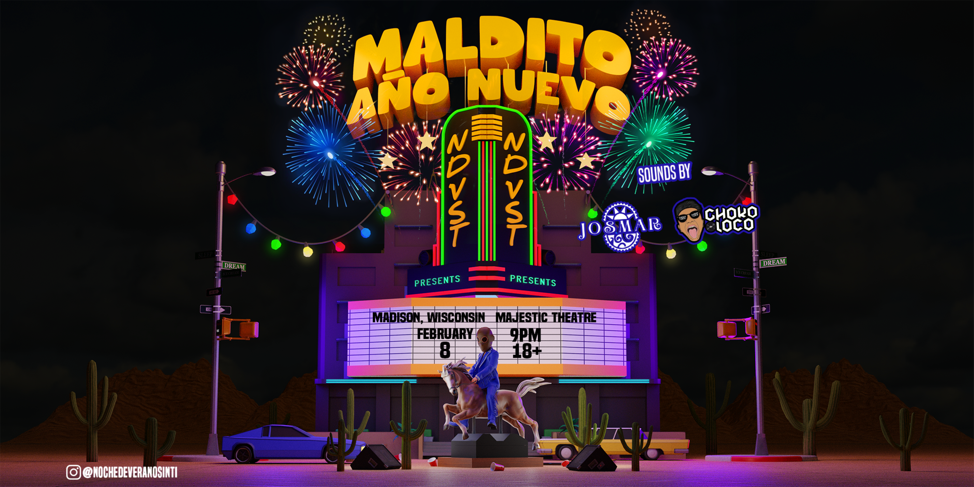 N.D.V.S.T. Presents Maldito Año Nuevo: Con Puro Perreo at Majestic Theatre – Madison, WI