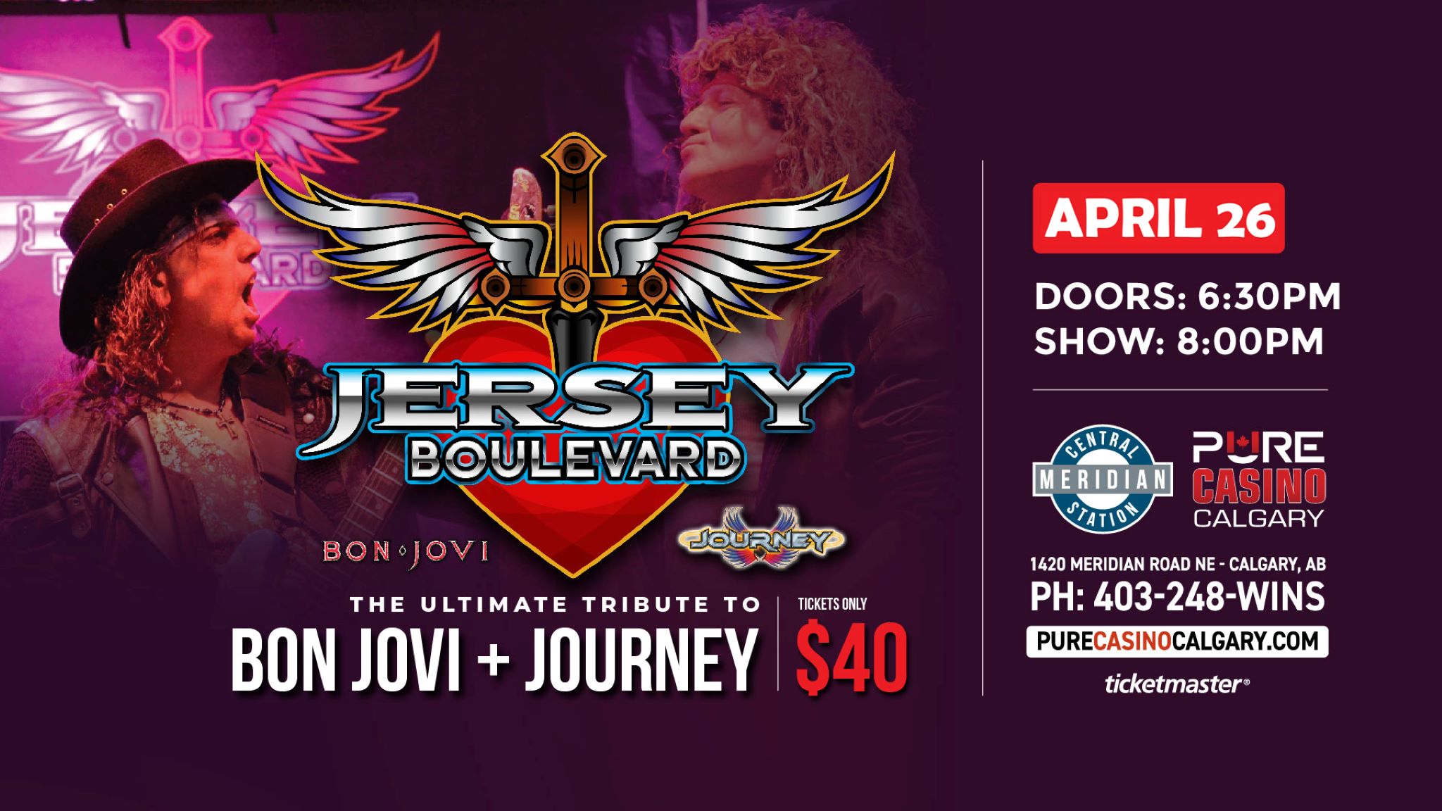 Jersey Boulevard: The Ultimate Tribute to Bon Jovi + Journey at Meridian Central Station – Calgary, AB