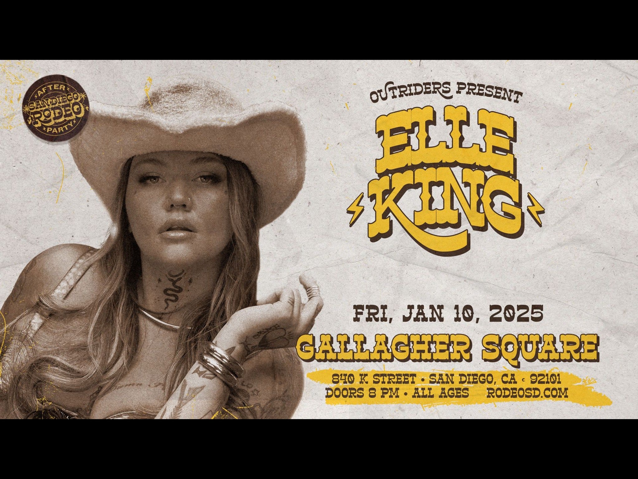 Jan 10 Rodeo After Party: ft. Elle King at Petco Park – San Diego, CA