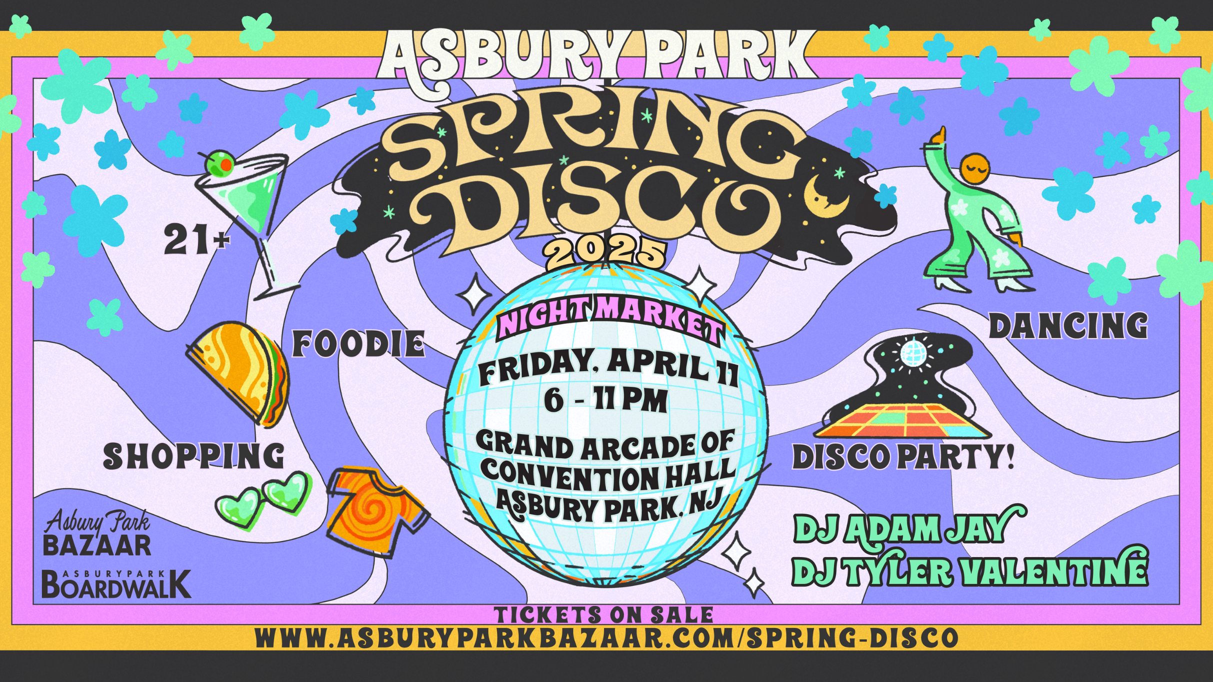 Asbury Park Spring Disco & Night Market In Grand Arcade 21+ Event at Convention Hall – Asbury Park, NJ