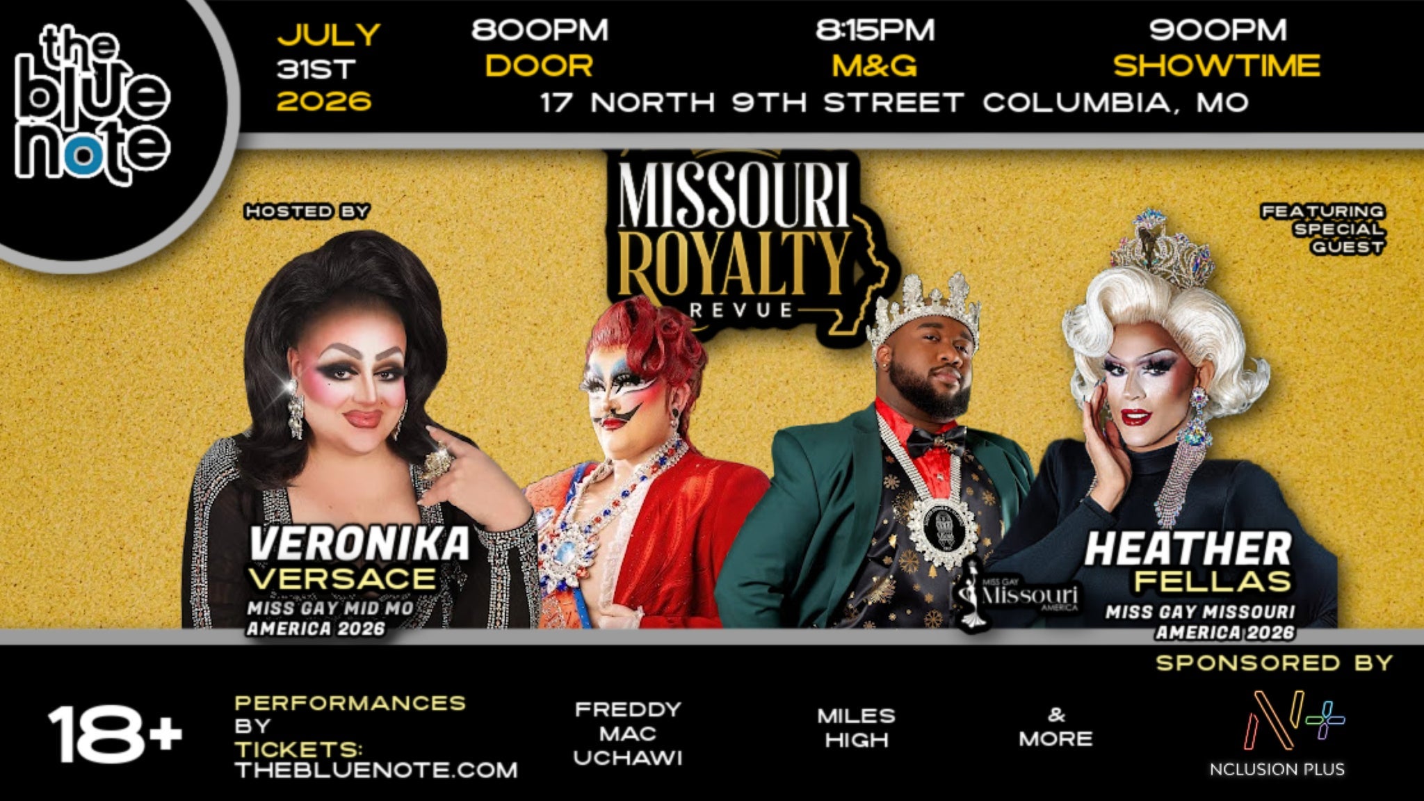 Nclusion Plus Presents: Missouri Royalty Revue — Exhibition · Columbia