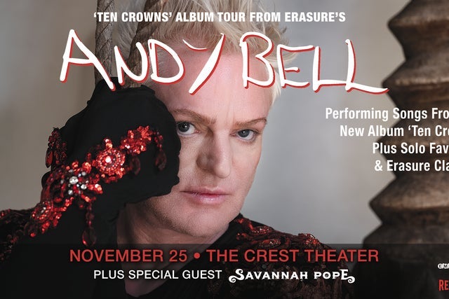 Andy Bell of Erasure:  Ten Crowns Tour presales in Sacramento