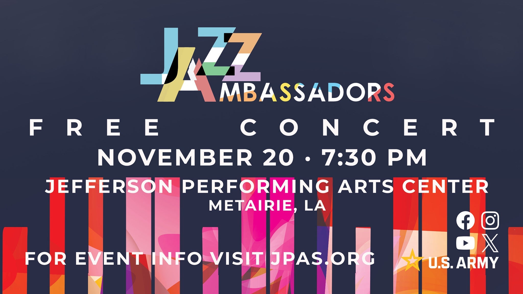 US Army Jazz Ambassadors at Jefferson Perf Arts Center – Metairie, LA