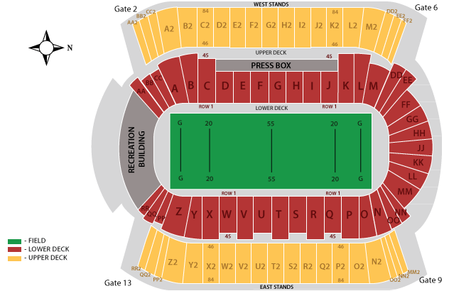 Commonwealth Stadium Edmonton Seating Chart Rows