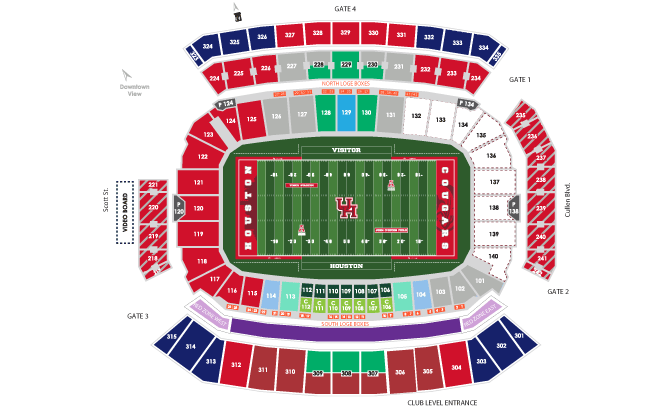University Of Houston Stadium Seating Chart