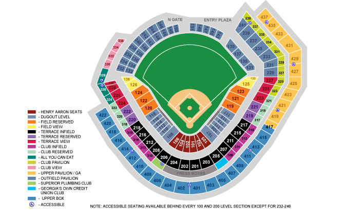 Atlanta Braves Seating Chart Suntrust Park