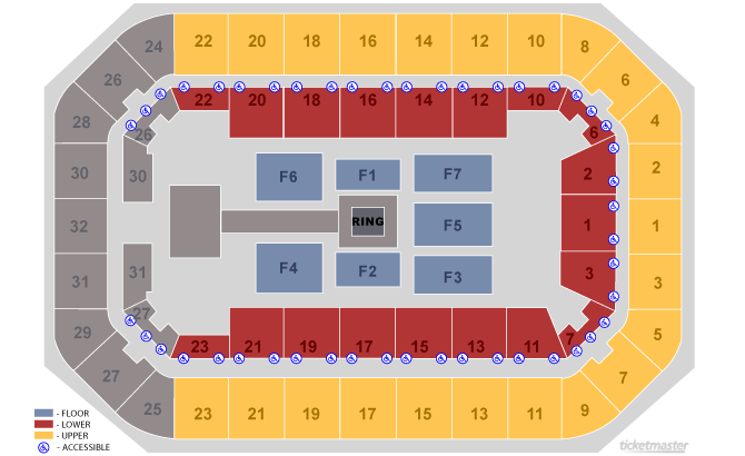 Dow Event Center Seating Chart Wwe