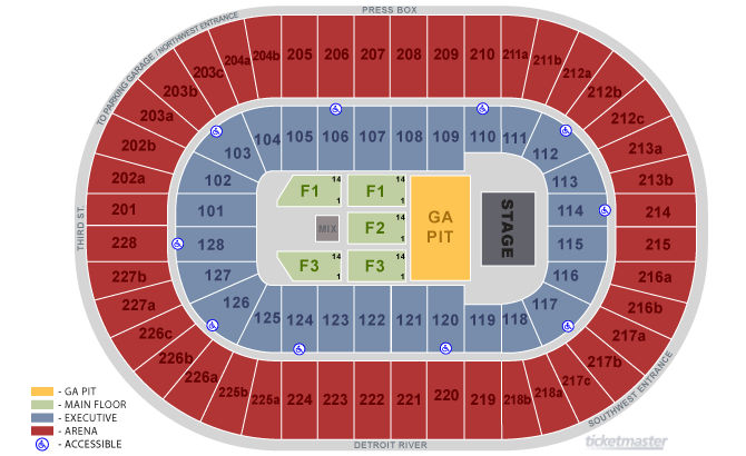 Joe Louis Arena Seating Chart Concert Garth Brooks | Awesome Home