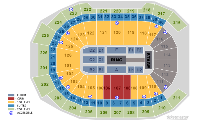 2 Tickets WWE LIVE GIANT Center Hershey PA 12/28 8TH ROW RINGSIDE SEATS ...