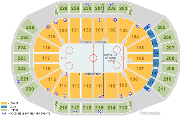 Gila River Arena Glendale Az Seating Chart