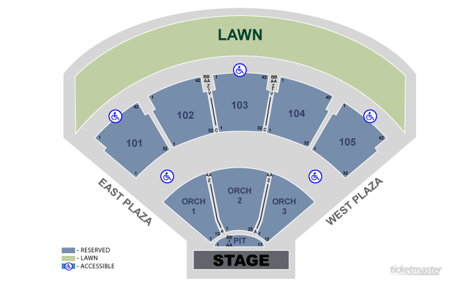 Verizon Amphitheater Seating Chart With Seat Numbers