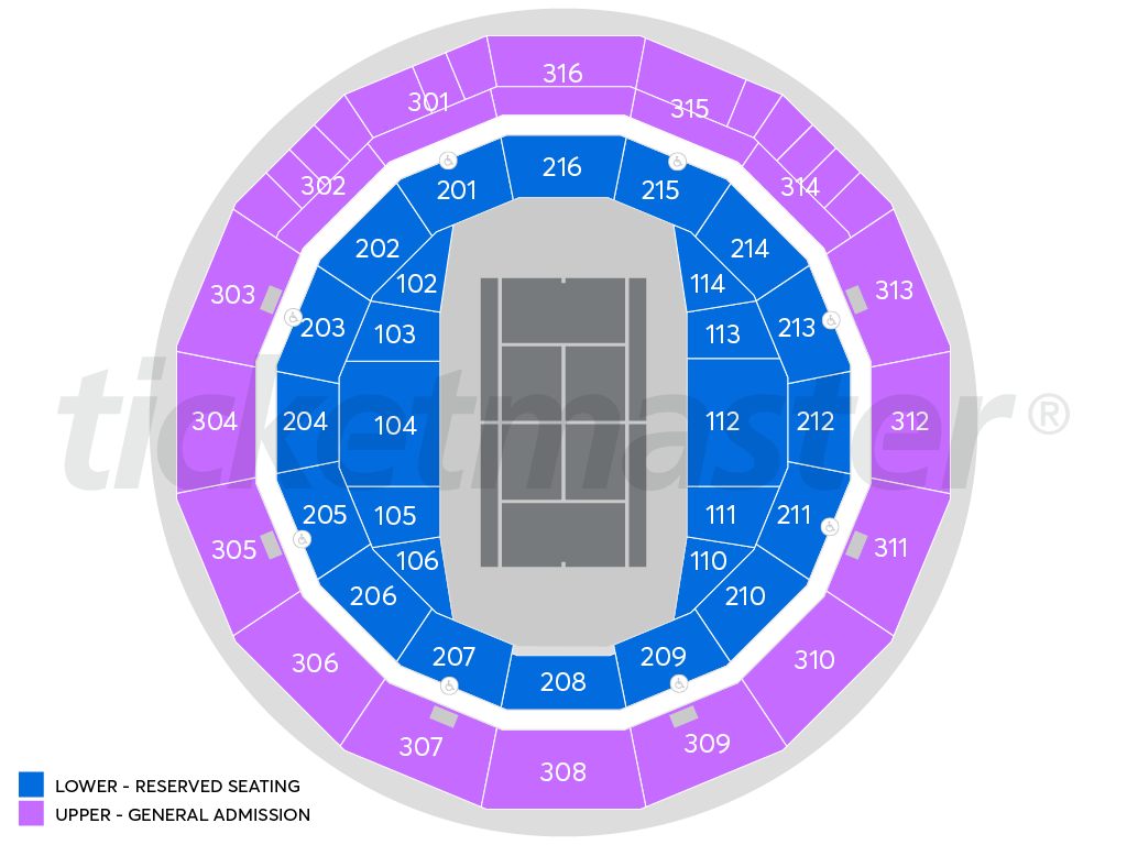 Venue seating chart for Torian Pro for reference only