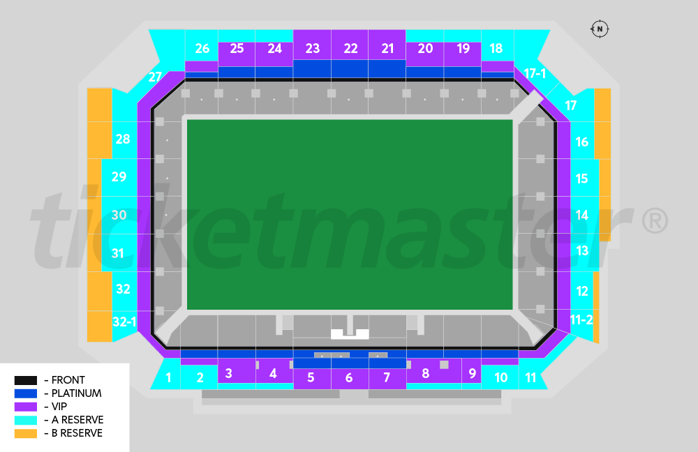 Venue seating chart for Monster Jam for reference only
