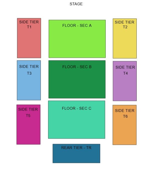 Venue seating chart for Urzila Carlson for reference only