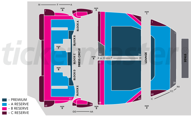 Crown Theatre Burswood Seating Map