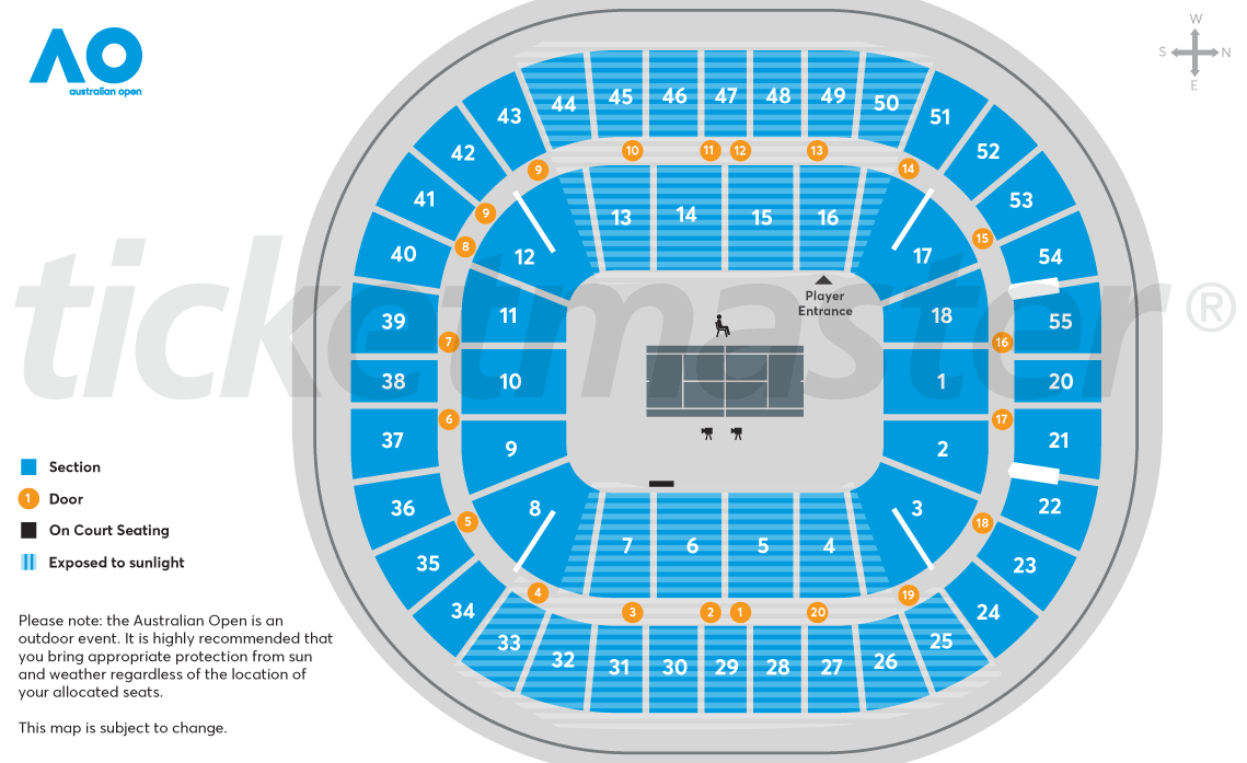 Melbourne Rod Laver Arena Seating Chart