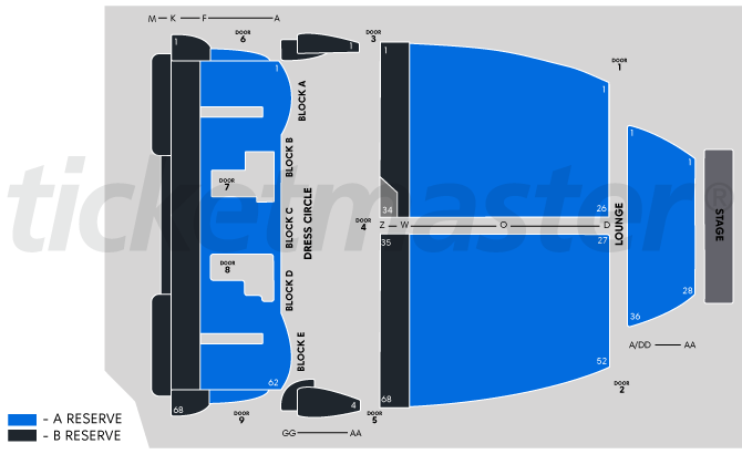 crown theatre seating map Crown Theatre Perth Burswood Tickets Schedule Seating Chart crown theatre seating map