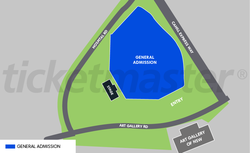 Venue seating chart for Ocean Alley for reference only