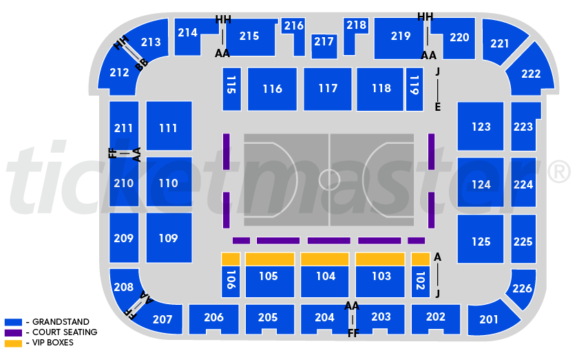 Venue seating chart for Perth Lynx for reference only