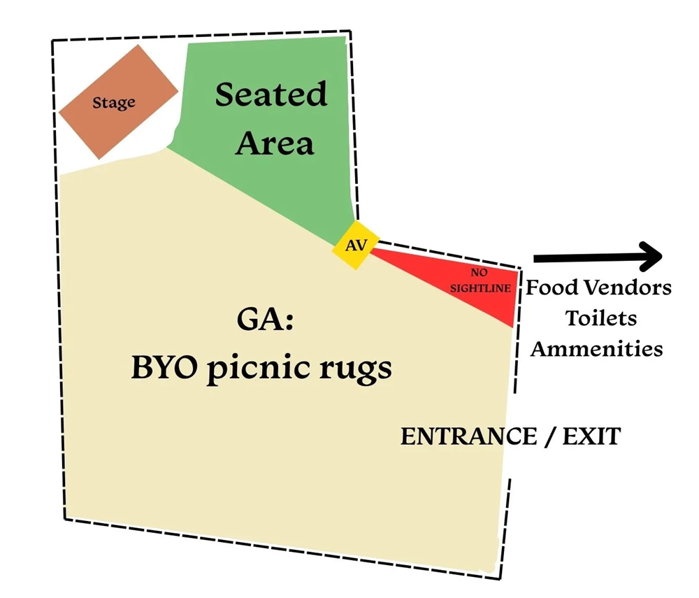 Venue seating chart for Silvie Paladino for reference only