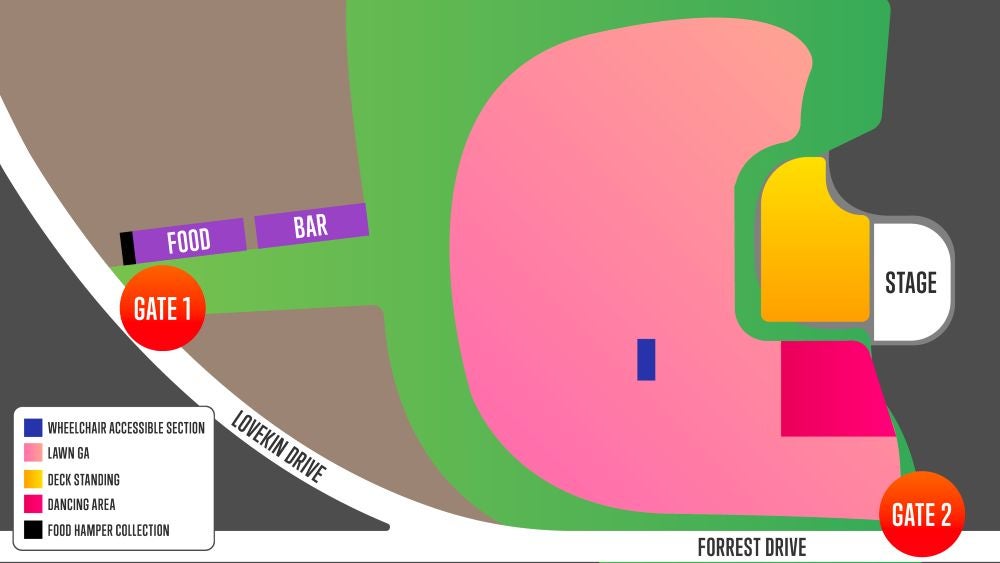 Venue seating chart for Sam Fender for reference only