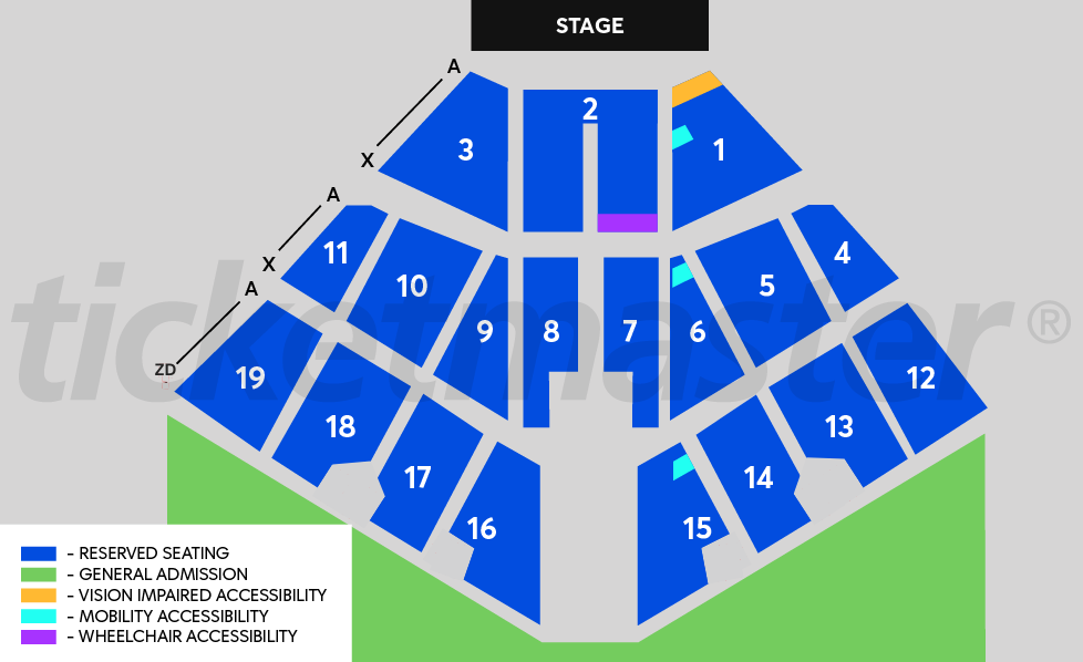 Venue seating chart for Jimmy Barnes for reference only