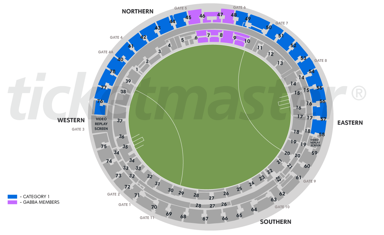 The Gabba Seating Map