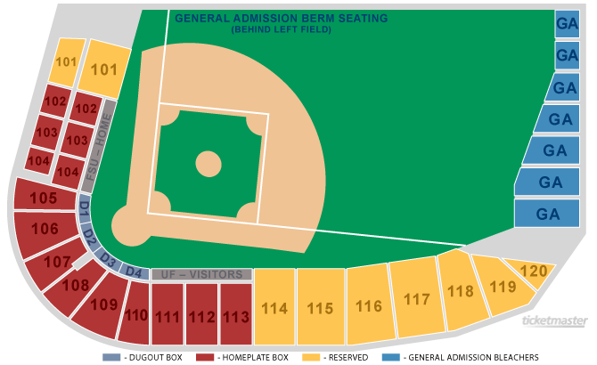 Jacksonville Baseball Grounds Seating Chart