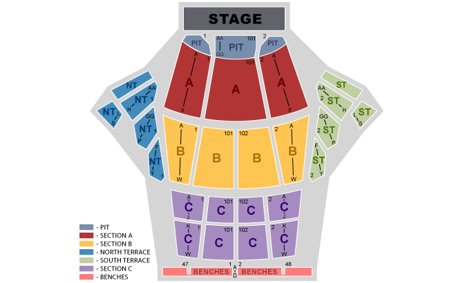 Greek Theatre Seating Chart View