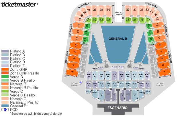 Mapa de asientos del inmueble José Madero solo como referencia