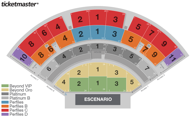 Mapa de asientos del inmueble Caifanes solo como referencia