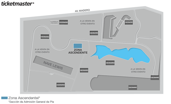 Mapa de asientos del inmueble Tecate Pa'l Norte solo como referencia