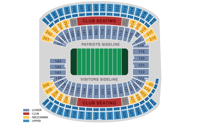 New England Patriots Home Schedule 2019 & Seating Chart ...
