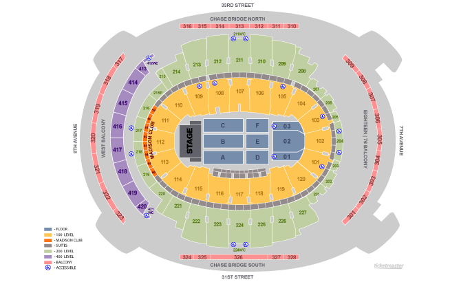 Ticketmaster Square Garden Seating Chart