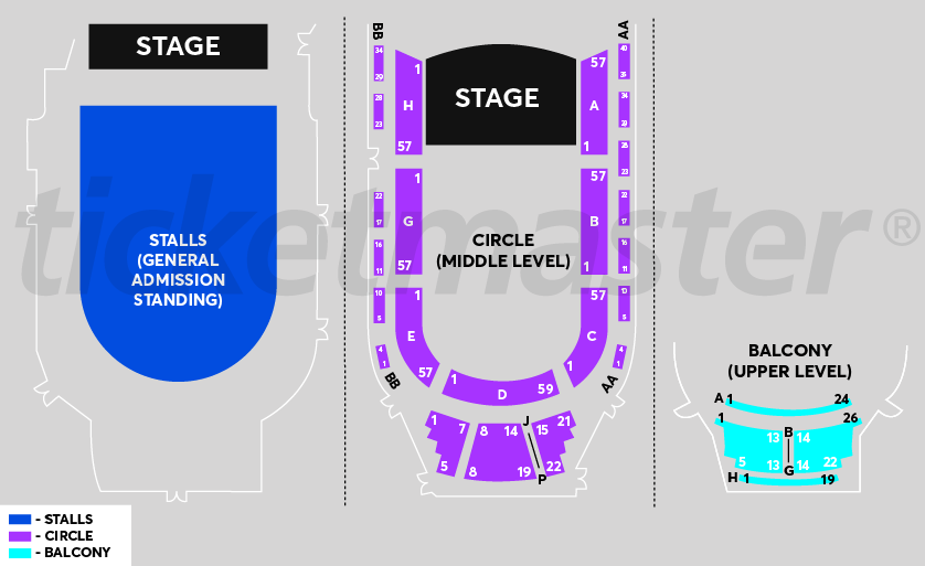 Venue seating chart for Garbage for reference only