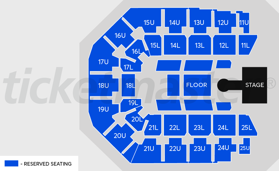 Venue seating chart for Diljit Dosanjh for reference only