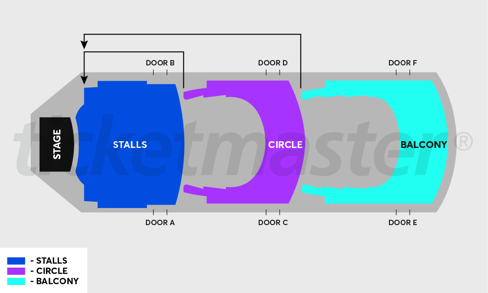 Venue seating chart for Teeks for reference only