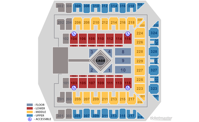 royal farms arena seating with rows