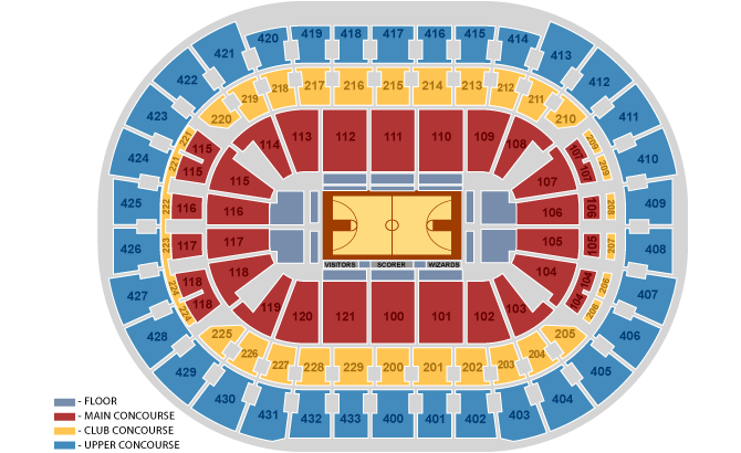 Capital One Arena Seating Chart Basketball