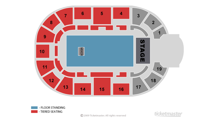 N-Dubz Seating Plan at Motorpoint Arena Nottingham