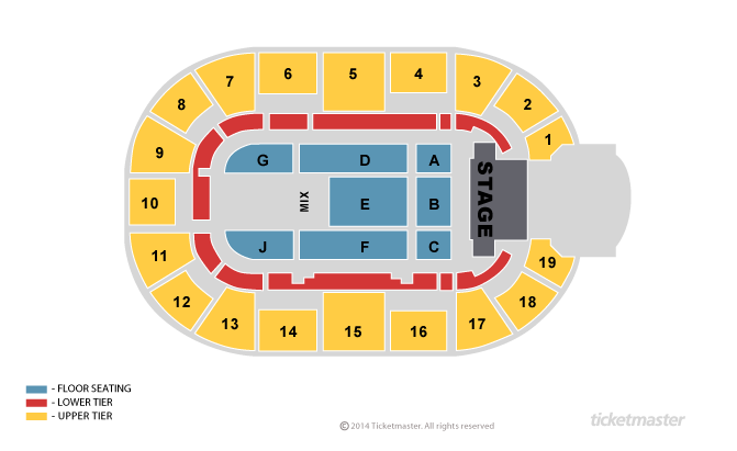Jeff Wayne's the War of the Worlds Seating Plan at Motorpoint Arena Nottingham