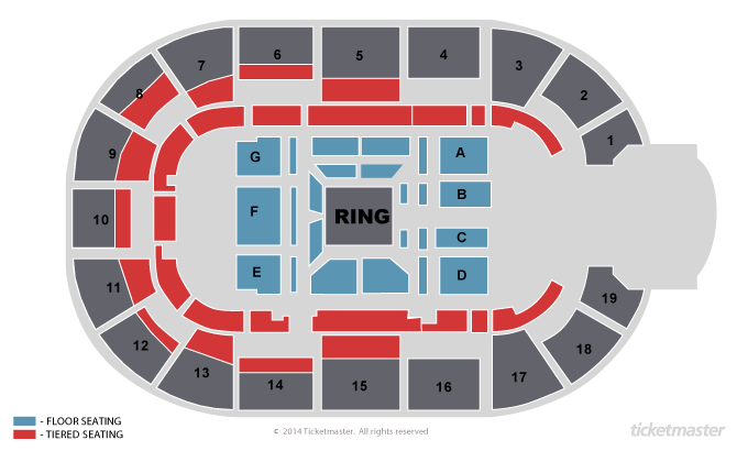 WWE Live Seating Plan - Motorpoint Arena Nottingham