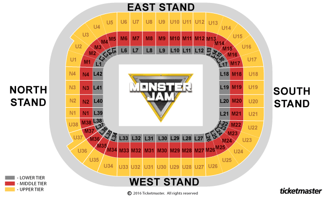 Monster Jam 2019: Cardiff Seating Plan at Principality Stadium