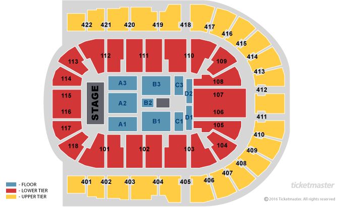 Country To Country - Sunday Day Ticket Seating Plan at The O2 Arena