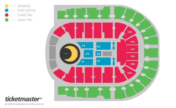Olly Murs Seating Plan at The O2 Arena