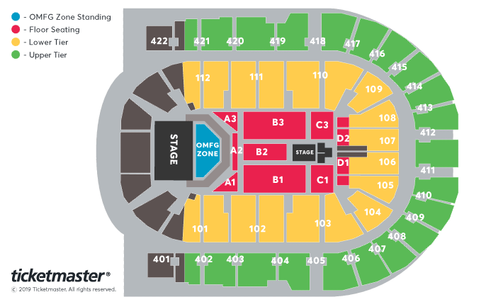 McFly Seating Plan at The O2 Arena