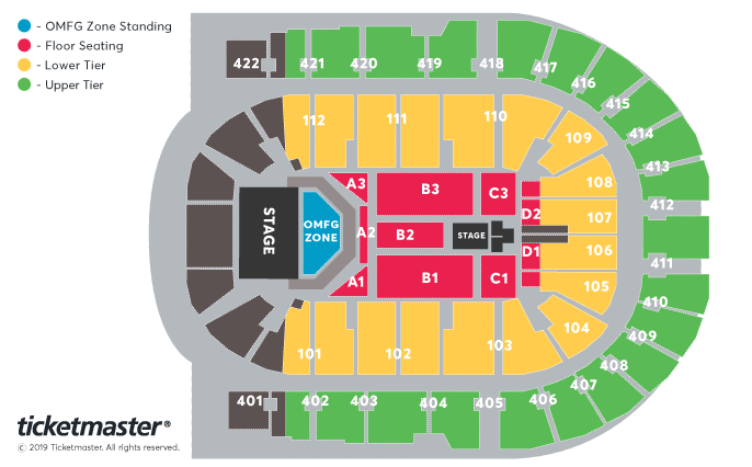 Mcfly Seating Plan The O2 Arena