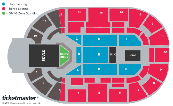 McFly Seating Plan at Motorpoint Arena Nottingham