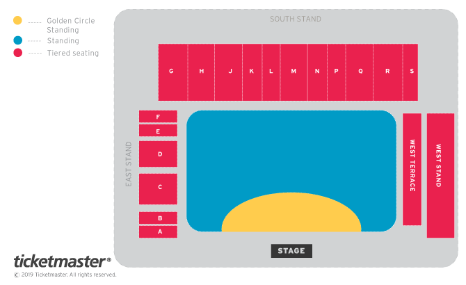 Westlife Seating Plan at Kingsholm Stadium