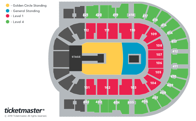 Aerosmith: European Tour 2020 Seating Plan at The O2 Arena